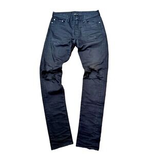 John Elliott Black Distressed‎ Slim Fit Mens Jeans 29x32 Button Fly Japan Luxury